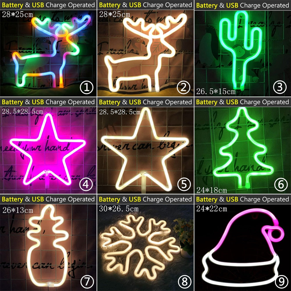 Vibrant LED Neon Signs for Wall Décor, USB Powered