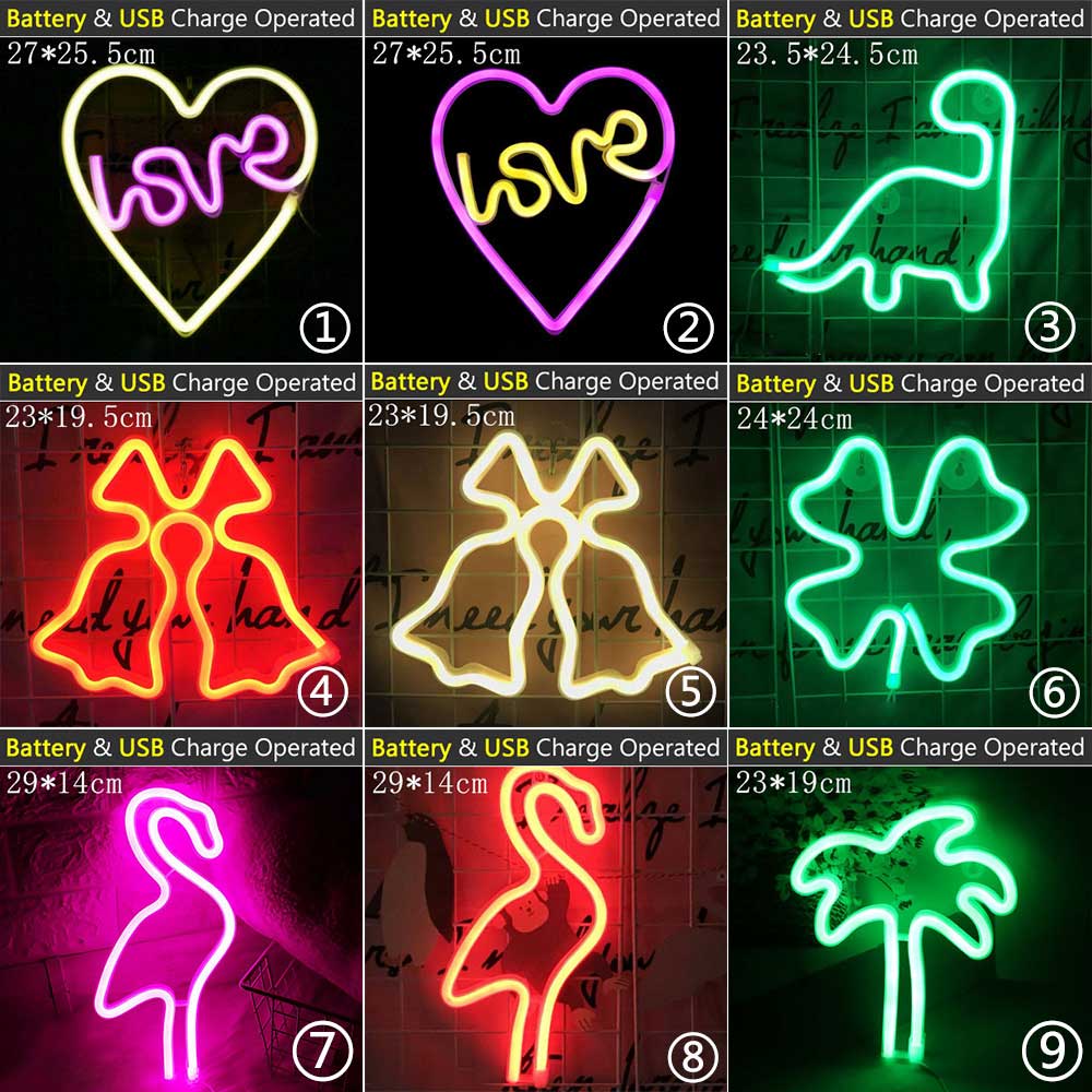 Vibrant LED Neon Signs for Wall Décor, USB Powered