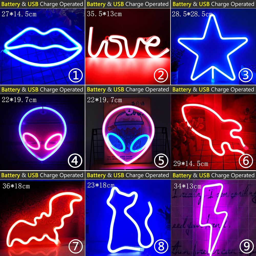 Vibrant LED Neon Signs for Wall Décor, USB Powered