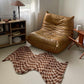 Ultra-Soft Irregular Shaped Checkered Rug, 88x120cm