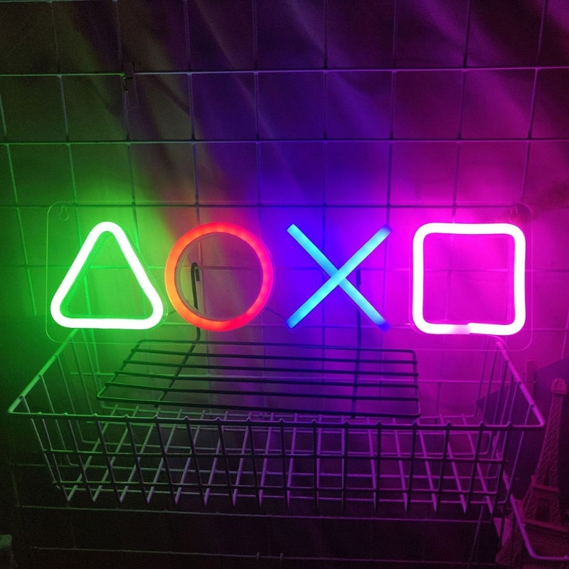 LED Neon Sign for Game Room, Neon Lights for Bedroom, Multicolor, 40x12 cm