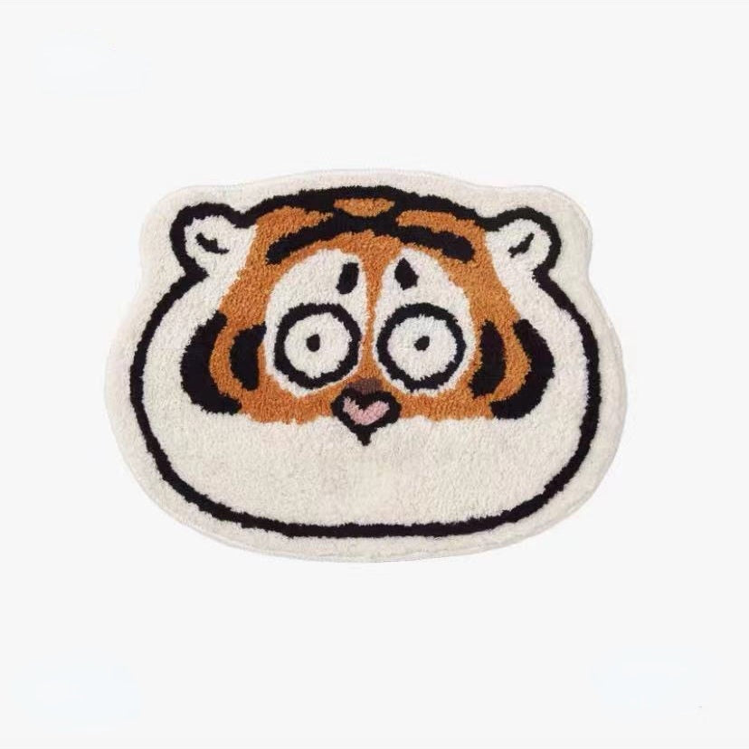 Tiger Shaped Bathmat, Cute Anti-Skid Floor Mat for Hall or Bedrooms