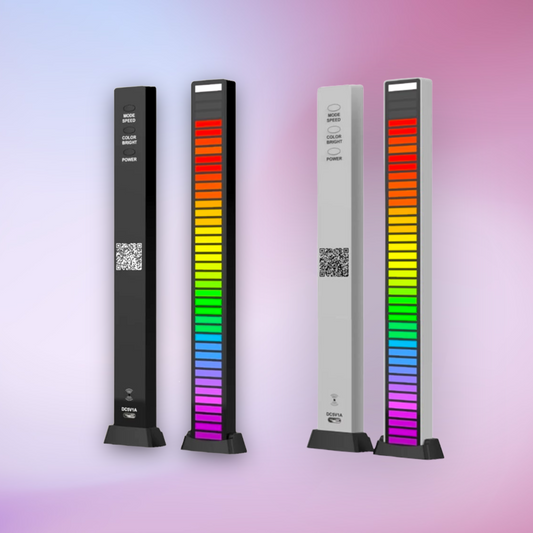 RGB Voice Activated LED Light Bar, Sensitive Light Strip for Car or Bedroom Décor