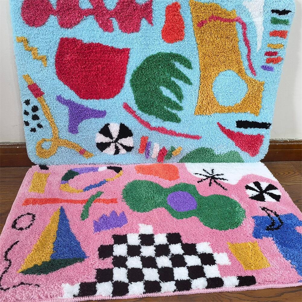 Graffiti Pattern Rug, Multi Color Floor Mat 50x80cm