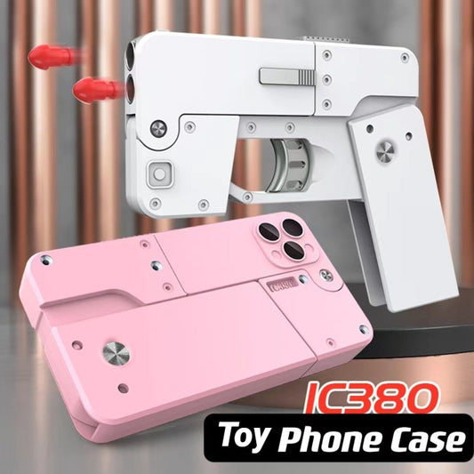 Mobile Phone Case Shape Changing Soft Gun Toy with Bullets, Convertible Phone Cover