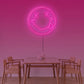 Tongue Out Smiling Face Transparent LED Neon Sign, 35 cm