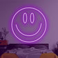 Tongue Out Smiling Face Transparent LED Neon Sign, 35 cm