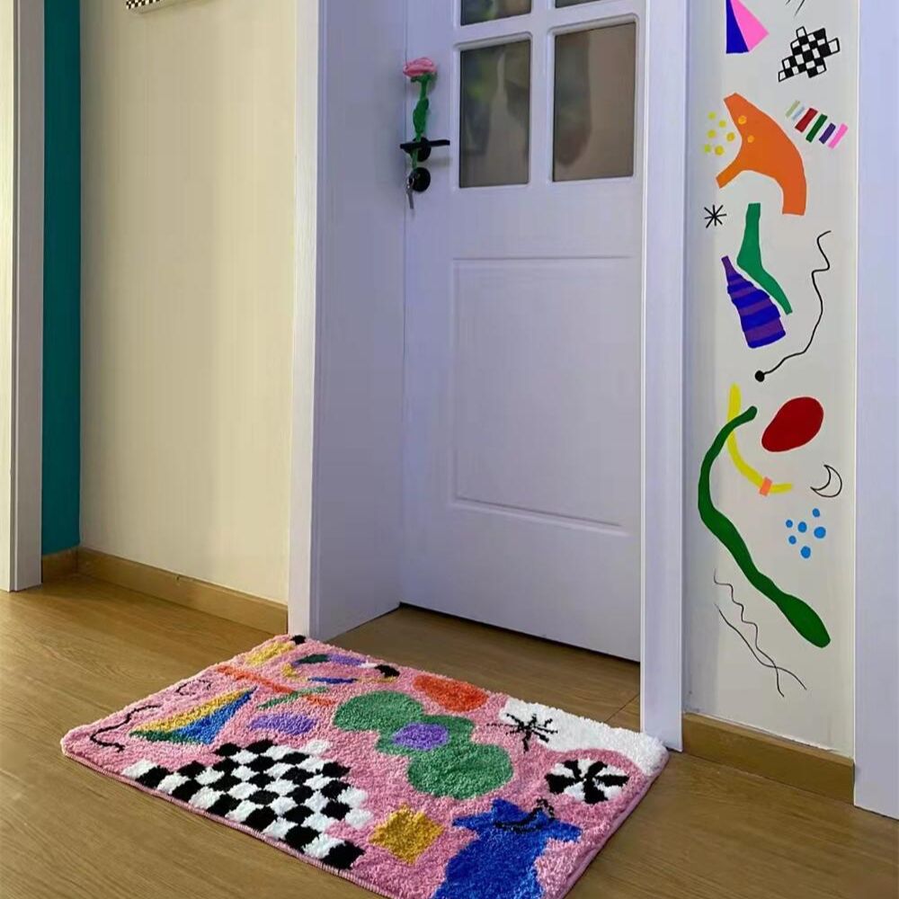 Graffiti Pattern Rug, Multi Color Floor Mat 50x80cm