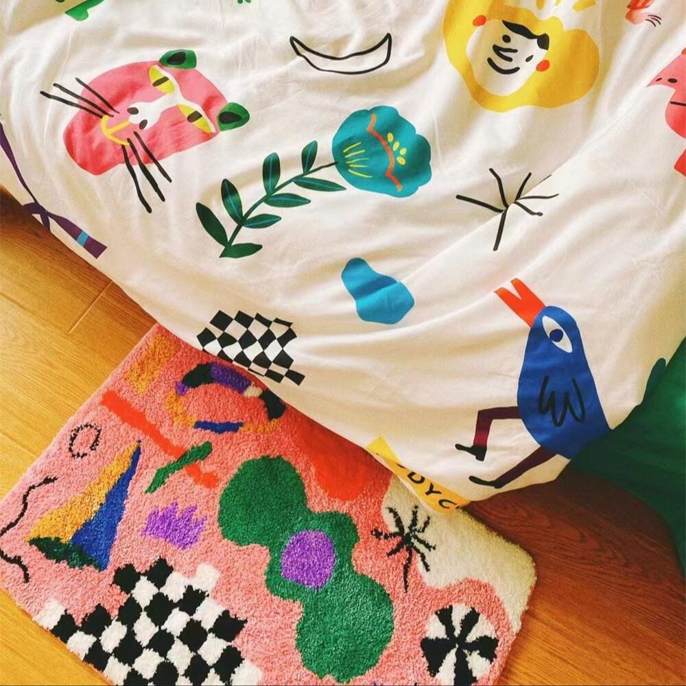 Graffiti Pattern Rug, Multi Color Floor Mat 50x80cm