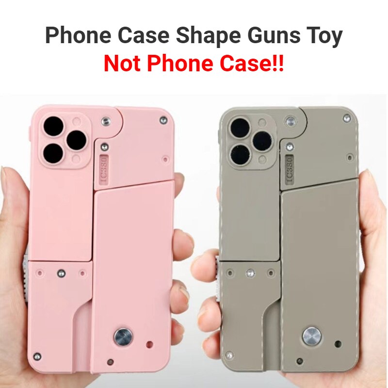 Mobile Phone Case Shape Changing Soft Gun Toy with Bullets, Convertible Phone Cover